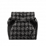 Chanel Black/Gray/White Tweed Backpack Bag