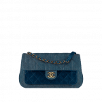 Chanel Blue Denim and Calfskin Small Flap Bag