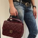 Chanel Burgundy Gold Bar Top Handle Bag 3