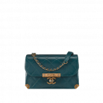 Chanel Dark Green Lambskin Mini Flap Bag