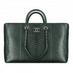 Chanel Dark Green Python Coco Handle Tote Bag