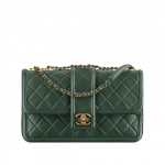 Chanel Dark Green Quilted Calfskin Flap Bag