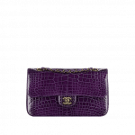 Chanel Dark Purple Alligator Medium Classic Flap Bag