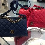 Chanel Navy and Red Small Trapezio Bags