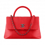 Chanel Red Python Large Coco Handle Bag
