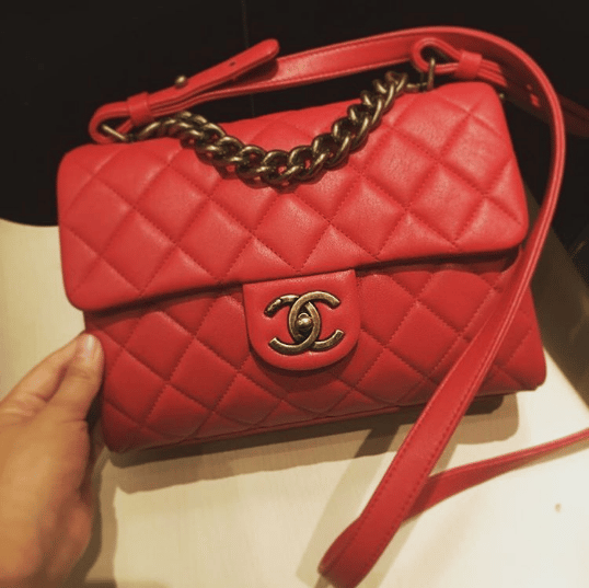 Red Chanel Large Paris Rome Bella Trapezio Bag Satchel, Платок платок  chanel оригинал