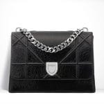 Dior Black Ceramic-Effect Deerskin Diorama Satchel Bag