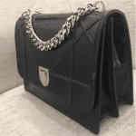 Dior Black Ceramic-Effect Deerskin Diorama Satchel Bag 2