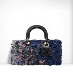 Dior Blue/Pink Embroidered with Flowers Made Up Of Sequins & Bows Runway Bag
