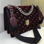 Dior Burgundy and Beige Dior Print Fabric Diorama Satchel Bag 2