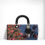 Dior Orange/Blue/Red Embroidered with Sequin Flowers Runway Bag