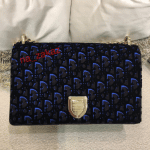 Dior Plum and Blue Dior Print Fabric Diorama Flap Bag 3