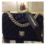 Dior Plum and Blue Dior Print Fabric Diorama Satchel Bag 2