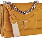 Dior Yellow Grained Calfskin Diorama Satchel Bag