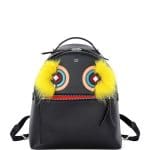 Fendi Black Fox-Fur Monster Large Backpack Bag