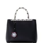 Fendi Black Snakeskin Trim 2Jours Petite Bag