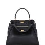 Fendi Black Whipstitch Peekaboo Medium Bag