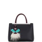 Fendi Black/Bordeaux/Aqua Monster Mirror 2Jours Petite Bag