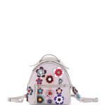 Fendi Gray Powder/:Multicolor Mini All-over Flowers Backpack Bag