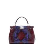 Fendi Multicolor Painted Python Peekaboo Micro Bag