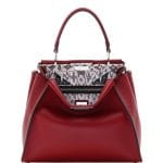 Fendi Red Leather/Snakeskin Monster Eyes Peekaboo Bag