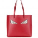 Fendi Red Monster Face Medium Roll Tote Bag