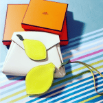 Hermes White and Yellow Lemon Tutti Frutti Coin Purse and Hermail Clutch Bag