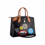 Louis Vuitton Black Veau Satin Leather World tour City Steamer MM Bag