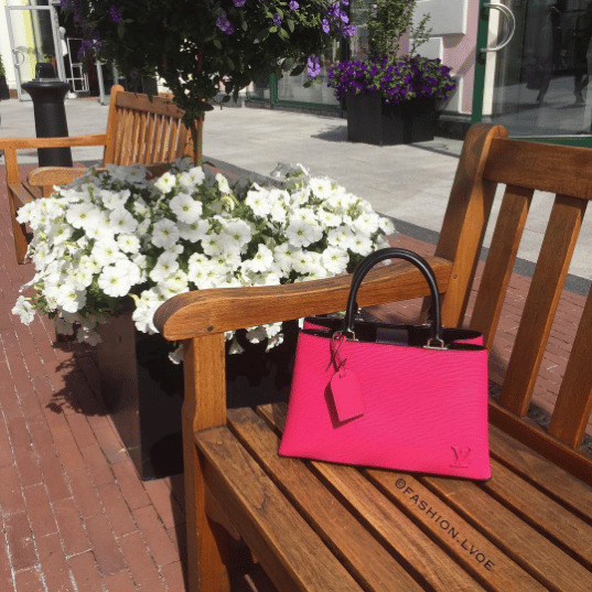 Louis Vuitton Hot Pink & Black Epi Leather Kleber PM Bag