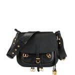 Prada Black Leather Corsaire Saddle Bag