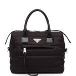 Prada Black Nylon Medium Double Handle Satchel Bag