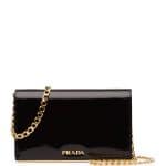 Prada Black Patent Chain Shoulder Bag