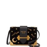 Prada Black Velvet Astrology Embellished Cahier Bag