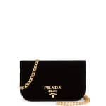 Prada Black Velvet Small Flap Crossbody Bag