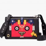 Prada Black/Lacquer Red Robot Shoulder Bag