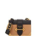 Prada Caramel/Black Notebook Cahier Shoulder Bag