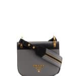 Prada Gray Bicolor Pionniere Saddle Bag