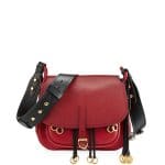 Prada Red Leather Corsaire Saddle Bag