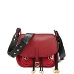 Prada Red Leather Corsaire Saddle Bag
