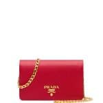 Prada Red Saffiano Small Chain Shoulder Bag