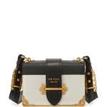 Prada White/Black Notebook Cahier Shoulder Bag