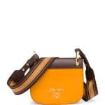 Prada Yellow Bicolor Pionniere Saddle Bag