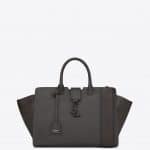 Saint Laurent Anthracite Leather/Crocodile Embossed Small Monogram Cabas Bag