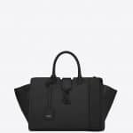 Saint Laurent Black Leather/Crocodile Embossed Small Monogram Cabas Bag