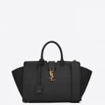 Saint Laurent Black Leather/Suede Small Monogram Cabas Bag