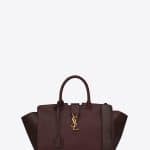 Saint Laurent Bordeaux Leather and Bordeaux/Black Python Skin Small Monogram Downtown Cabas Bag