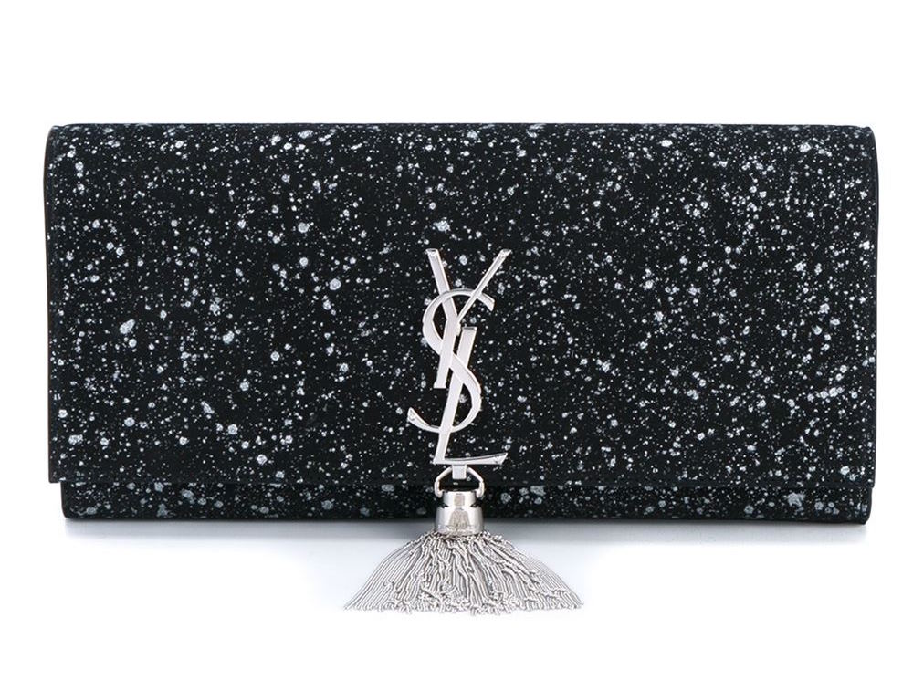 Saint Laurent Glitter Tassel Clutch Bag