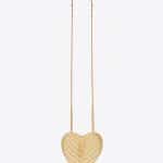 Saint Laurent Gold Matelasse Love Heart Small Chain Bag