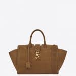 Saint Laurent Light Ocher Suede Small Monogram Cabas Bag