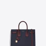 Saint Laurent Navy Blue/Dark Green/Bordeaux Small Sac De Jour Bag